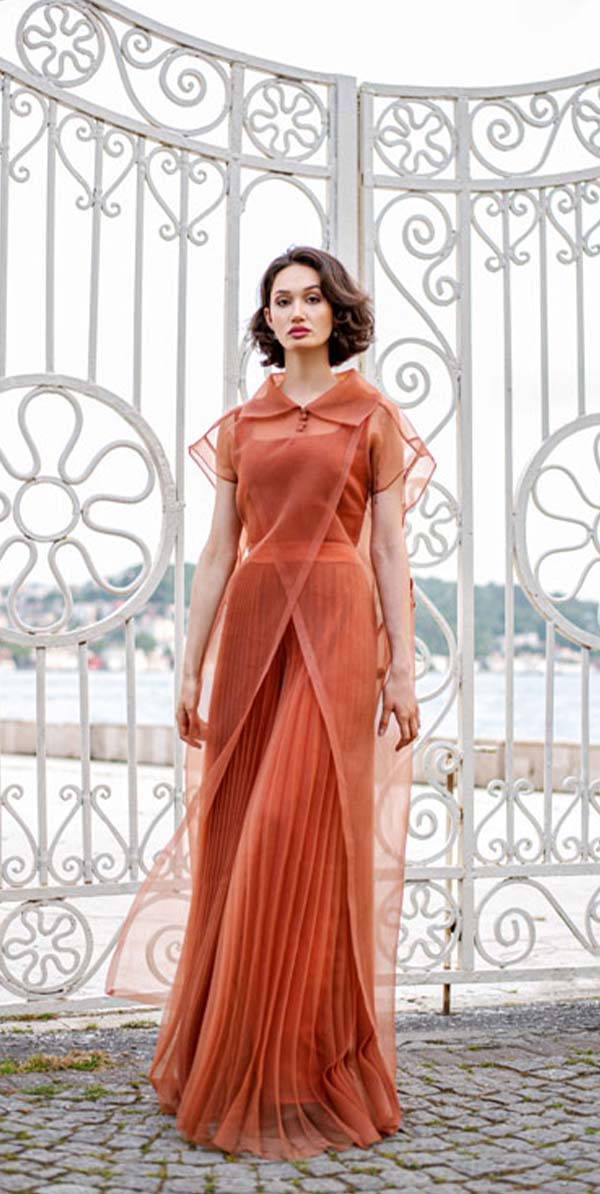 Coral Organza Jumpsuit