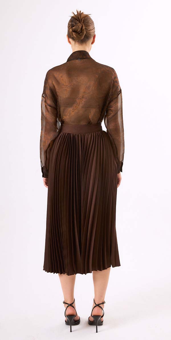 Terra Organza Top and Pleated Skirt