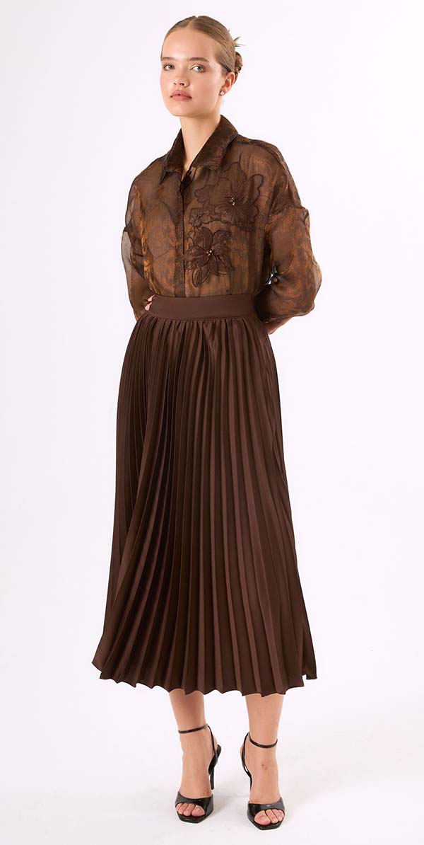 Terra Organza Top and Pleated Skirt