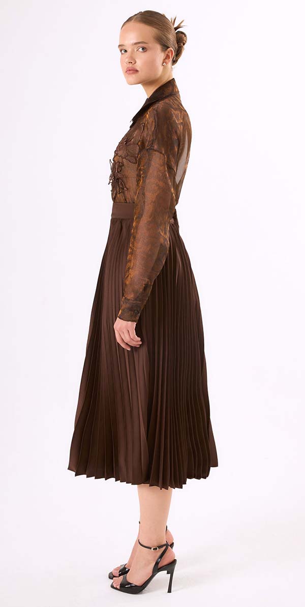 Terra Organza Top and Pleated Skirt